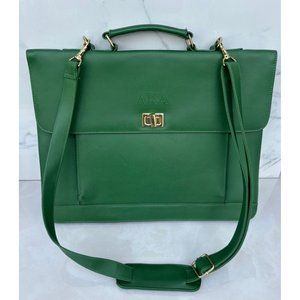 AKA Green Business Messenger Briefcase Genuine Leather Crossbody Bag 16x12